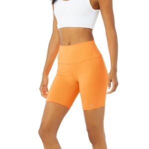 7" High-Waist Biker Short ~ Neon Orange